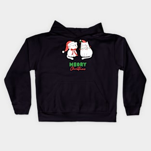 Meory Christmas Cute Cat Couple Kids Hoodie